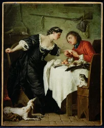 De valk, illustratie uit de fabels van La Fontaine